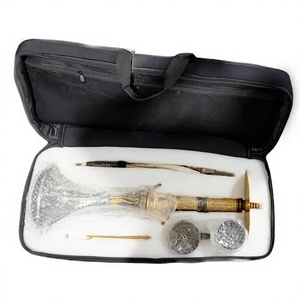 Shisha Khalil Mamoon Almani Gold Hecha a Mano - Núcleo y Cámara de Cobre, 27 Pulgadas de Altura - Product Image 3