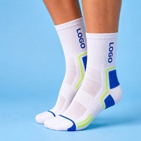 Chaussettes de sport mi-mollet personnalisables avec votre logo – Chaussettes athlétiques tricotées pour le basketball, la course et le cyclisme pour hommes et femmes