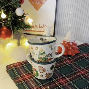Fatto in casa carino gatto di <span class=keywords><strong>natale</strong></span> crema di ceramica tazza di ceramica gialla regalo tazza colazione tazza di caffè - Product Image 3