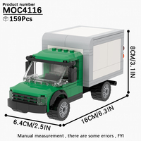 MOC4116 Série City, voitures et wagons avec boîtes, modèle de briques DIY, jouets éducatifs de construction pour enfants, 159 pièces