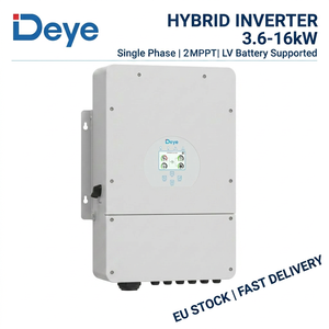 อินเวอร์เตอร์พลังงานแสงอาทิตย์แบบไฮบริด Deye สำหรับระบบออนกริด ขนาด 3.6kw-16kw เฟสเดียว 230V 2 MPPT รองรับแบตเตอรี่แรงดันต่ำ ป้องกันน้ำและฝุ่นระดับ IP65 สำหรับใช้ในบ้าน (สินค้าจาก EU) - Product Image 1