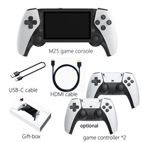 Console de jeu portable rétro LR M25 Mini avec écran IPS 4,3 pouces, Wi-Fi, jeux classiques 3D intégrés, batterie 30000 mAh, processeur quadricœur Linux