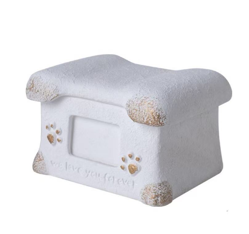 Surepawzy Wholesale Angel Cremation Square Iron Waterproof Coffin Box Pet Urn for Cats Dogs Small An