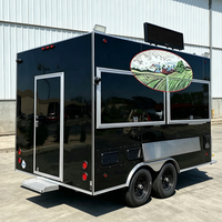 Mini Food Truck Demi-Demi, Stand de Shawarma, Remorque à Barbe à Papa avec Cuisine Complète Certifiée ADR