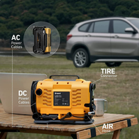 Compresseur d'air 12V DC 110-230V AC à double alimentation, gonfleur de pneus portable pour voiture