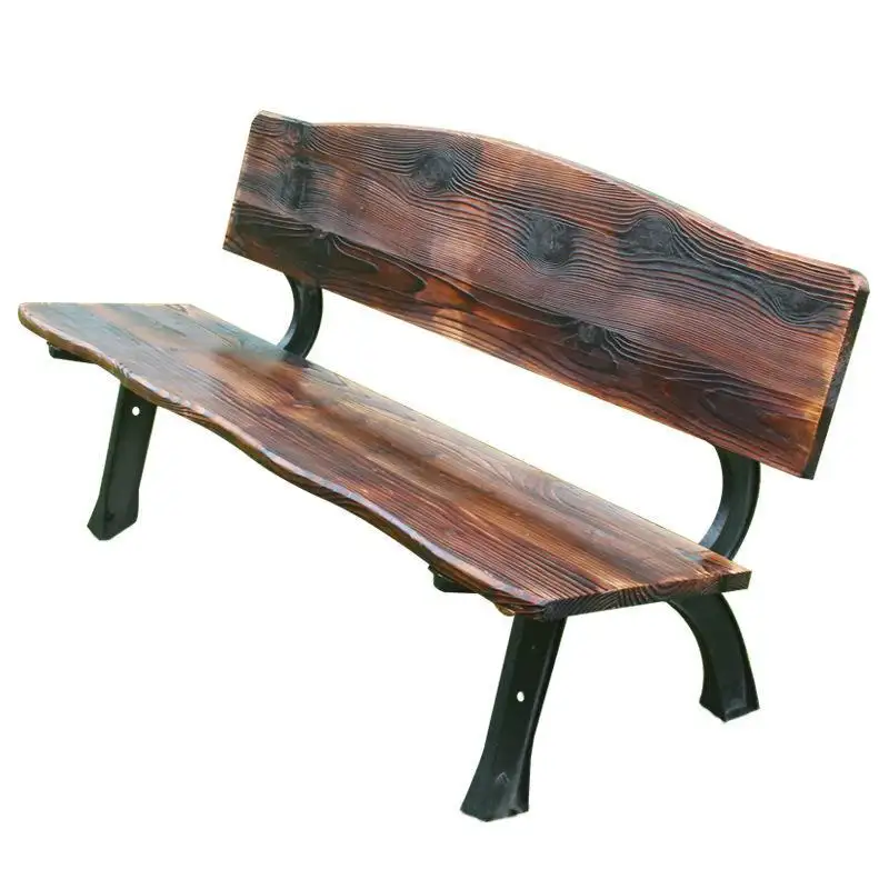 Bangku kayu antikarat luar ruangan taman kayu solid bangku fitness Taman santai luar ruangan kursi tiga orang