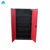 Armoire de rangement d'atelier moderne à 4 étagères en acier à 2 portes, rangement de garage, casier