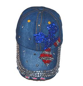 6 Star Rhinestone Bling LOGO Gorra de béisbol estructurada Sombrero de rendimiento deportivo de moda con cierre ajustable para uso en exteriores - Product Image 5