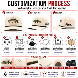 Casquette de golf à cinq panneaux, broderie, logo en cuir silicone, personnalisable, haute qualité, faible MOQ, visière plate, protection solaire, pour femme - Product Image 2