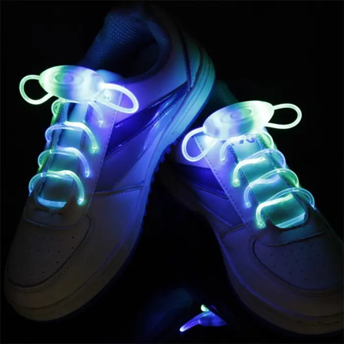 Wholesale LED Sport Shoe Laces Round Flash Light Up Glow Stick Strap Shoelaces Luminous Shoelaces No Tie Lazy Shoelaces