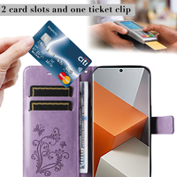 Papillon gaufrage étuis pour Redmi Note 13 12 11 10 Flip Wallet housse de téléphone pour Redmi 13C 12 11 11A 10A 10C A1 Plus