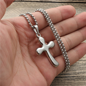 yunnique <b>Cross</b> Pendant Necklace Stainless Steel Fashionable Gold Unisex Gift Jewelry - Product Image 4