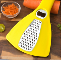 3-in-1 multifunctionele roestvrijstalen & kunststof blikopener, fruit- & kaasrasp, bakspatel, groentegereedschap