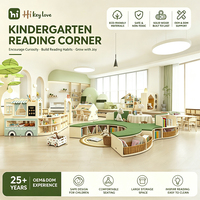 Hikeylove, armoire de lecture Montessori en bois massif moderne, bibliothèque pour enfants de maternelle, ensemble de rangement pour jouets et sacs à dos, école