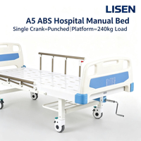 Lisen ABS-A5 Manuelles Krankenhausbett mit Verstellbarer Rückenlehne, 1-Kurbel-Funktion, Metallkonstruktion, Multifunktional für Zuhause