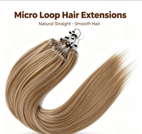 Vente en gros directe usine d'extensions de cheveux naturels micro, extensions de cheveux bouclés micro loop, extensions de cheveux bouclés micro link
