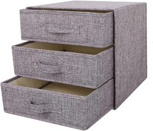 3-Drawer Fabric Dresser <b>Storage</b> Tower 3-Tier Organizer Unit <b>Storage</b> <b>Chest</b> Cabinet for Bedroom, Hallway, Closet, Office Furniture - Product Image 2