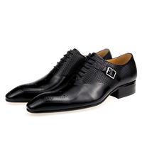 Sepatu Pria Model Brogue Kulit Asli Jahitan Tangan, Desain Renda Elegan, Cocok untuk Pernikahan, Acara Formal, dan Kasual, Ujung Runcing, Musim Gugur