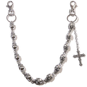 Skull <b>Cross</b> Pendant Pants <b>Chain</b> Tibetan Silver Unisex Fashion Accessory Daily Wear - Product Image 5