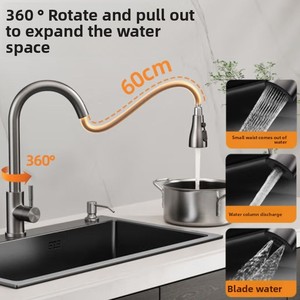 Évier de cuisine <span class=keywords><strong>rectangulaire</strong></span> noir en acier inoxydable 201, grande <span class=keywords><strong>cuve</strong></span> unique, surface nano anti-graisse pour usage domestique - Product Image 3