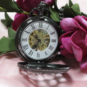 ساعة جيب للرجال والنساء بتصميم عتيق وعلبة مطبوعة، ساعة ميكانيكية أوتوماتيكية للرجال بكمية طلب منخفضة - Product Image 5