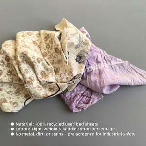 Trapos de limpieza industriales, trapos recuperados, trapos de algodón cortados, sábanas recuperadas, trapos de colores mixtos para limpieza - Product Image 4