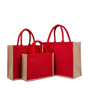 Sacs fourre-tout publicitaires en jute écologiques, personnalisables, de grande taille, couleur unie, avec logo personnalisé, sac de plage polyvalent, sac de shopping - Product Image 1