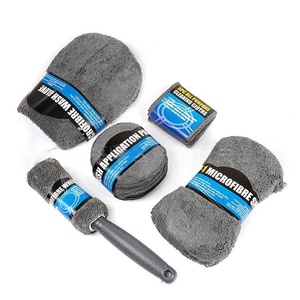 9 Piece Microfiber Car Cleaning Kit Automotive Detailing Towel Set Wash Applicator Pads Wheel Cleaning Tools - Product Image 3