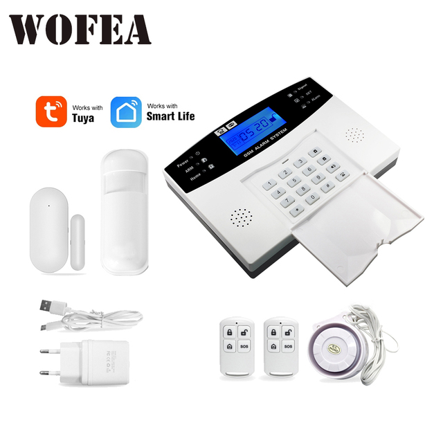 Tuya WiFi GSM Alarm System with 200 Wireless Zone 8 Wired Zone ABS Material Wireless & Wired Sensors