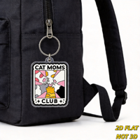 Porte-clés en acrylique Cat Moms Club, design original patte de chat, résistant aux rayures, anneau fendu argenté