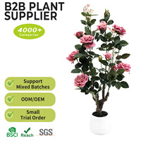 90CM Künstlicher Seiden-Rosenstrauß in Rot und Rosa, Großhandel, Umweltfreundlich, Langlebig, Wasserbeständig, für Hochzeit, Heim, Party, Dekorative Blumen