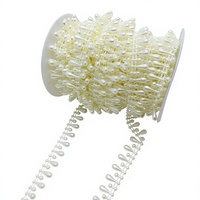 Ruban de perles goutte d'eau pour la décoration de vêtements, vente en gros, décoration artisanale, blanc, bobine de 15 m, accessoire de mariage élégant