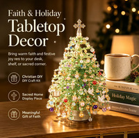 Kit de fabrication d'arbre de Noël perlé DIY avec ornements d'anges, ensemble de perles artisanales pour la décoration de Noël sur table