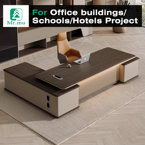 Luxury Modern L-Shaped Executive <strong>Desk</strong> <strong>Extendable</strong> Wooden Office Furniture Table Set for Office Building Wooden Office <strong>Desks</strong> - Product Image 1
