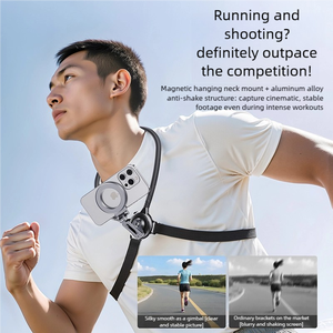 Soporte Magnético para Cuello para Grabación POV | Estabilizador de 5 Ejes con Marco de Aleación de Aluminio |   1440 °   Gran Angular Ajustable para Ciclismo y Vlogs - Product Image 4