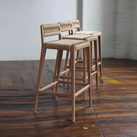 Tabouret de bar moderne en corde tressée de style européen Runwood pour salle à manger, cuisine, usage commercial, chaise d'îlot domestique