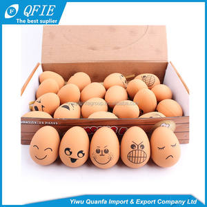 Jouet de balle d'oeuf rebondissante de visage émotionnel 60 grammes Simulation en caoutchouc jouet de style sportif intéressant pour animaux de compagnie - Product Image 6