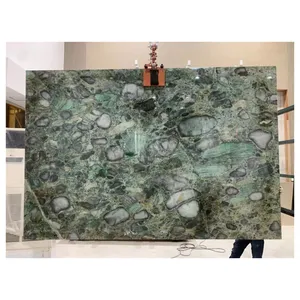 Luxo Brasil Green Granite Polido Pollock Green Granite Slab Para Interior Cozinha Counter Table Tops