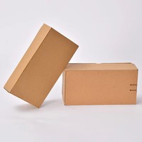 Boîte pliante en carton ondulé kraft naturel avec fond auto-scellant, fermeture à fente et bande de déchirement, auto-scellante avec fermeture éclair, vente en gros