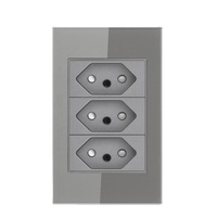 Panneau de prise électrique de prise murale PC USB type c standard brésilien, prise murale modèle 118 à 6 broches