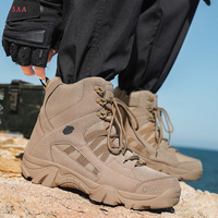 Bottes tactiques pour hommes grande taille automne/hiver, à embout d'acier, semelle extérieure en caoutchouc, tige en PU, montantes, tendance, pour sports de plein air