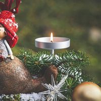 Supports de bougies en métal pour couronne de Noël, plateau à bougies en fer avec piquet de sol, support de bougie pilier pour la décoration de table de la maison en fêtes