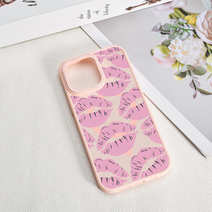 Nueva funda de teléfono de TPU con patrón de beso rosa para iPhone 16 15 14 13 Pro Max <span class=keywords><strong>Plus</strong></span>, funda magnética a prueba de golpes para teléfono - Product Image 4