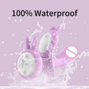 เครื่องสั่นกระต่ายแบบสวมใส่ ปีกผีเสื้อ ชาร์จไร้สาย ควบคุมด้วยรีโมท USB กันน้ำ 100% สำหรับผู้หญิง - Product Image 4