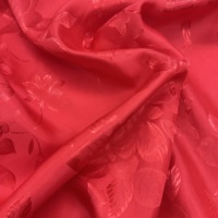 Tissu satiné double face en faux acétate à prix avantageux, 150 cm, 110 g/m², jacquard, motif rose, pour vêtements
