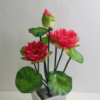 Bouquet de fleurs artificielles de lotus, 10 fourches, bouquet de nénuphars, plante pour décoration florale de mariage et de temple