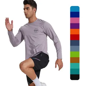 High Quality Men's Long Sleeve T-shirt Sporty Tennis T shirt Screen Print Split Hem Casual Custom Bamboo T shirt Men