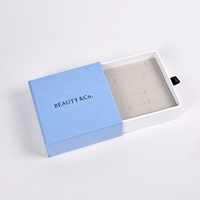 Boîte de rangement pour bijoux en carton recyclé écologique avec insert en velours, tiroir coulissant en papier, logo personnalisé, certifiée TUV, faible MOQ