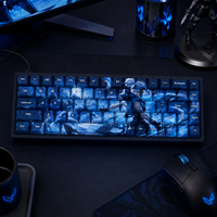 Ensemble de touches de clavier personnalisées VALORANT Jett 68 touches en PBT avec sublimation par transfert thermique, profil Cherry, pour clavier mécanique