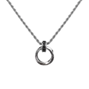 Mobius Doppelring-Anhänger-Halskette für Herren im Hip-Hop-Stil, coole Zirkon-Halskette, schlicht, vielseitig, Lieferant - Product Image 5